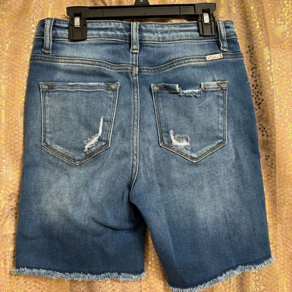 KanCan Women's Moss High Rise Button Fly Distressed Bermuda Shorts Small - Picture 2 of 12
